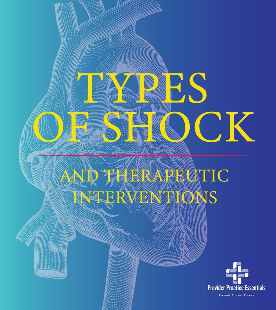 The four types of shock and therapeautic interventions discussed in detail.